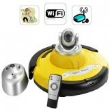 Robot de limpieza con cámara IP inalámbrica.